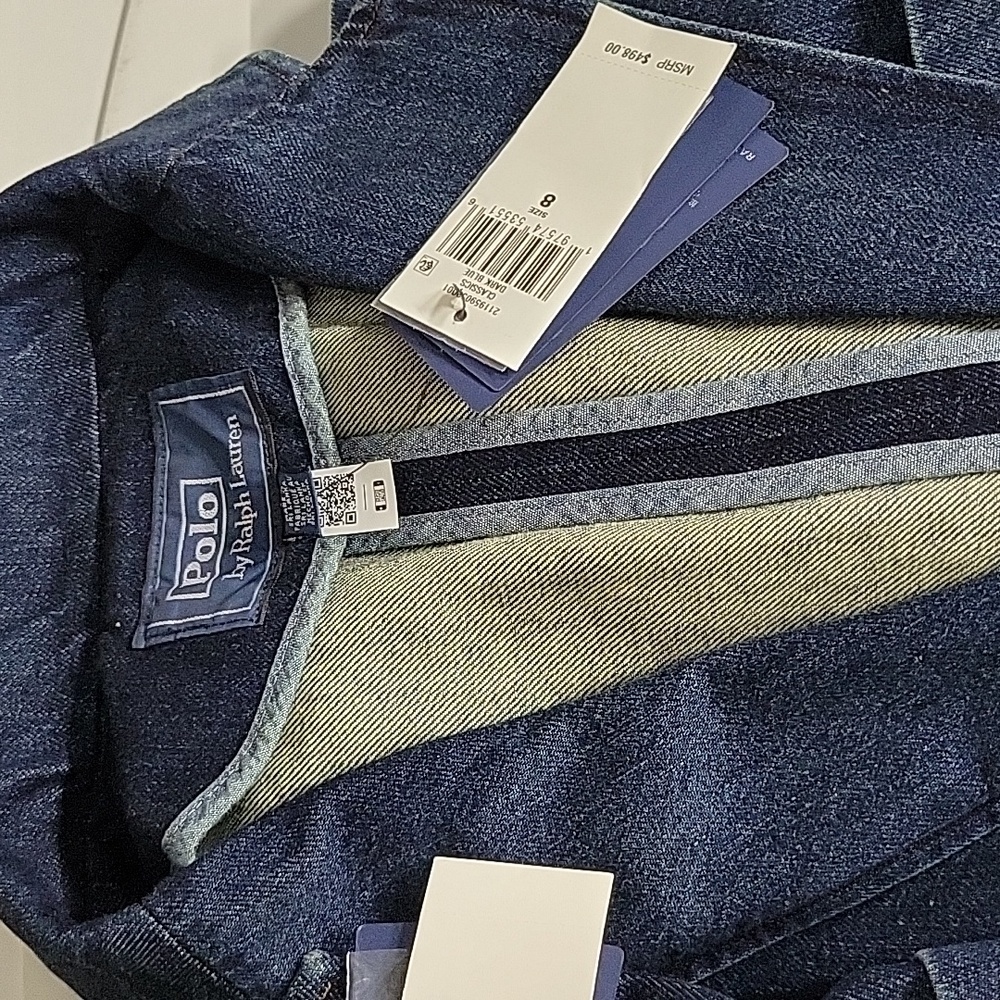 NWT Polo Ralph Lauren Denim Blazer Single Breasted Dark Nelle Wash - Picture 5 of 11